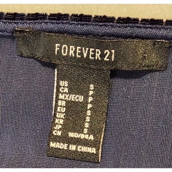 Velvet Forever 21 Romantic Holiday Glam Deep Blue Long Sleeved Small Coquette - Picture 4 of 9